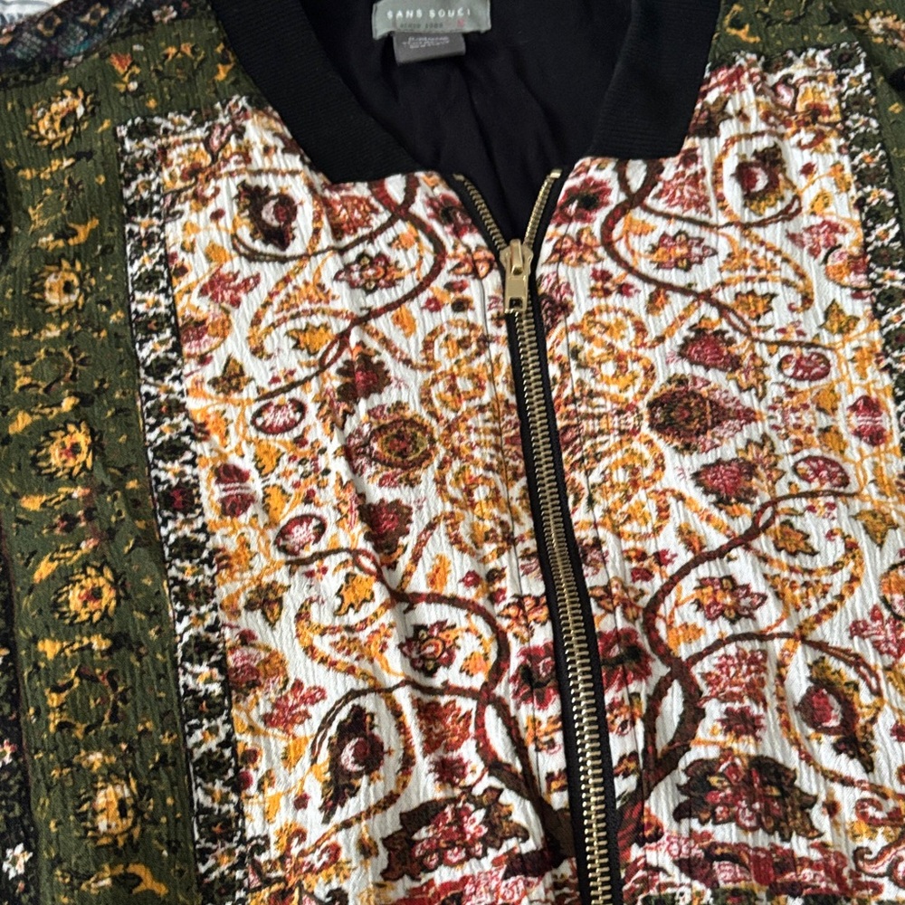 Multicolor Patterned Lightweight Bomber Jacket/Top - image 4
